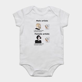 man artists vs women artists Baby Bodysuit